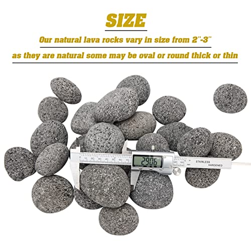 Black Lava Rocks for Fire Pit,100% Natural Lava Stones,2"-3" Black Lava Rocks,10 Pound,for Gas Fire Pit and Fireplace