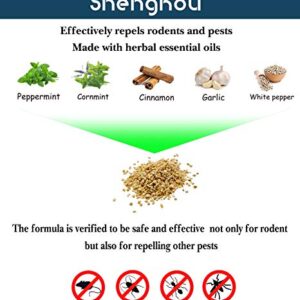 ShengKou Deterrent Mouse Repellent Pouches, Keep Rodent, Mice, Rats Away from Your House, Indoor, Cars, Vehicles, Home (4 Packs)