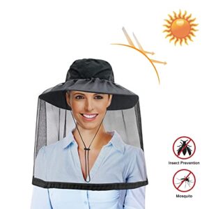 CozyCabin 3PCS Mosquito Head Net Mesh Face Netting for Hats, Head Mesh Protecting Net for Outdoor Hiking Camping Garden