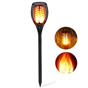 aityvert solar lights, 43″ flickering flames torch lights outdoor waterproof landscape decoration lighting dusk to dawn auto on/off security flame lights for yard garden pathway driveway (1 pack)