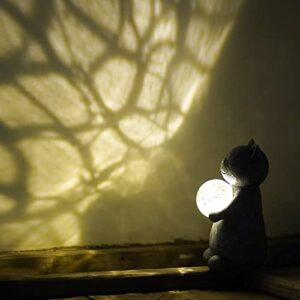 LNPNRENG Adorable Figurines, Gifts, Cute Kittens (Hedgehogs) Bring Light to Your Home and Garden with Glowing Balls. for Patio, Garden, Deck, Path Decoration (cat)