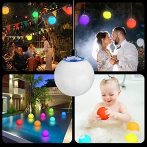 Floating Pool Lights (USB Powered Version), Rechargeable Multicolor LED Glow Pool Ball Lights with Remote, IP68 Waterproof Float Hot Tub Lights for Pond Bathtub Garden Lawn Party Wedding Decor, 4PCS