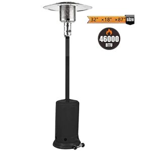 Outdoor Heaters, 46000 BTU Gas Patio Heaters - Commercial Propane Outside Heaters, Portable Propane Heaters Outdoor with Simple Ignition System, Wheels for Porch, Garden Wedding, Party