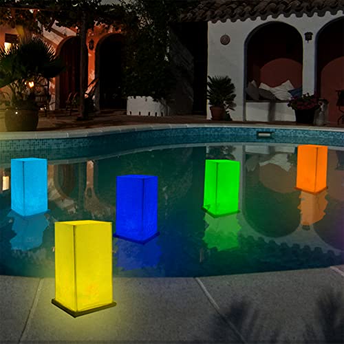 FueLye Floating Pool Lights,13 Colors LED Floating Candle Lantern Lights with Remote Control, 5.9X9.85 Waterproof Pool Decorations Outdoor Night Lights for Pool Party,Bedroom,Garden,Wedding