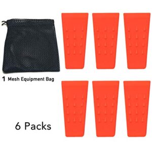 AR-PRO 6 Pack Tree Felling Wedges with Spikes for Safe Tree Cutting – 5.5” Wedges with Storage Bag; 6 Felling Dogs to Guide Trees Stabilize and Safely to Ground for Loggers and Fallers