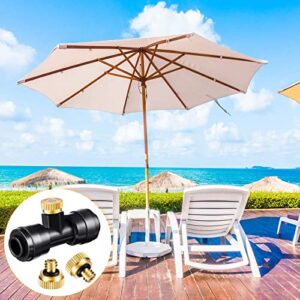 Misting Nozzles Kit Include Water Misting Nozzle Tees Thread 1/4 Inch and Brass Orifice Nozzle with Black Plug for Outdoor Spray Cooling System (72 Pieces in Total)