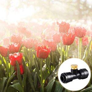 Misting Nozzles Kit Include Water Misting Nozzle Tees Thread 1/4 Inch and Brass Orifice Nozzle with Black Plug for Outdoor Spray Cooling System (72 Pieces in Total)