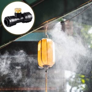 Misting Nozzles Kit Include Water Misting Nozzle Tees Thread 1/4 Inch and Brass Orifice Nozzle with Black Plug for Outdoor Spray Cooling System (72 Pieces in Total)