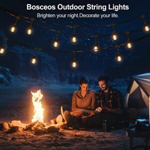 48FT LED Outdoor String Lights S14 Waterproof Shatterproof Patio Lights with 15 Sockets Dimmable Light Strings with Edison Bulbs Connectable Commercial Grade Hanging Lights for Party Garden Porch