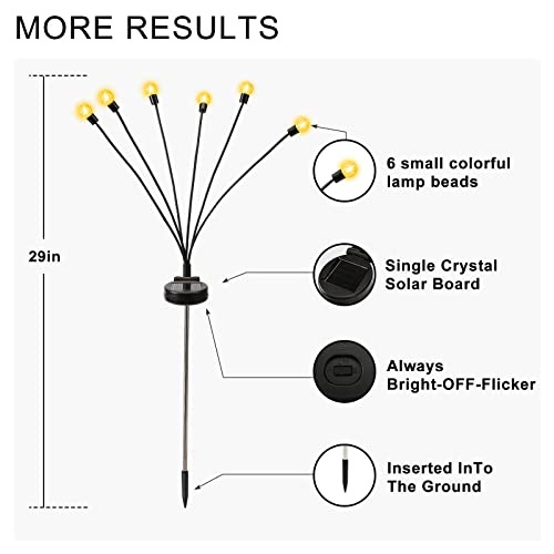 YUNJACKEYDZ Solar Garden Lights-Outdoor Solar Lights for Yard-Solar Powered Firefly Lights Outdoor Waterproof Wind Dancing Solar Lights for Landscape Decoration Lights Yard Patio Pathway Decoration