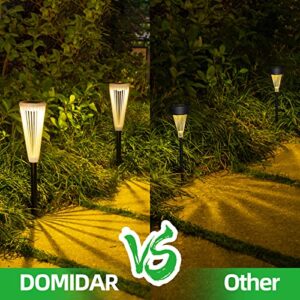 DOMIDAR 6 Pack Solar Outdoor Lights,Solar Landscape Garden Powered Pathway Lights Warm/White Switch Auto On/Off Waterproof LED Path Lighting for Garden Walkway Yard Driveway Patio Lawn Backyard Decor…