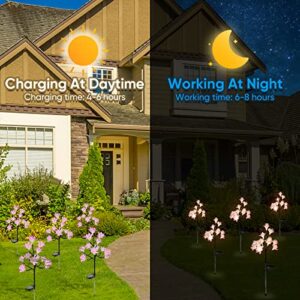 Berngi Solar Flowers Lights Solar Outdoor Lights Garden Decorative 4PACK,12LED Outdoor Lights Solar Powered Waterproof Landscape Lights Decorations for Yard Christmas Fairy Garden Decor