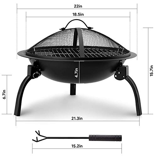 Amagabeli Fireplace Log Tongs 26” Bundle Folding Fire Pit 22in