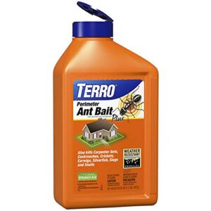 terro t2600 perimeter ant bait plus – outdoor ant bait and killer – attracts and kills ants, carpenter ants, roaches, crickets, earwigs, silverfish, slugs and snails – 2lbs
