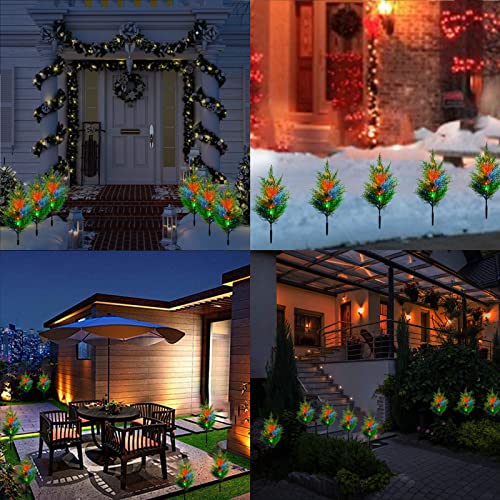 Ahongem Solar Christmas Decorations Light 4pack Solar Christmas Tree Holiday Christmas Decorations Lights Waterproof for Yard Patio Lawn Pathway