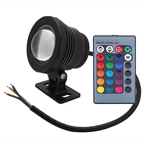 Yosoo Underwater Lawn Light, 5W RGB Outdoor Waterproof LED Swimming Pool Light Garden Lamp with Remote Controller(Black)