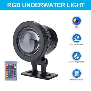 Yosoo Underwater Lawn Light, 5W RGB Outdoor Waterproof LED Swimming Pool Light Garden Lamp with Remote Controller(Black)