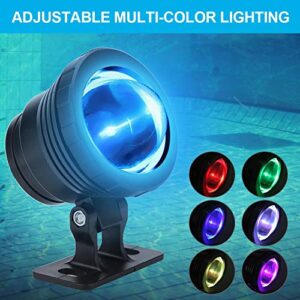 Yosoo Underwater Lawn Light, 5W RGB Outdoor Waterproof LED Swimming Pool Light Garden Lamp with Remote Controller(Black)