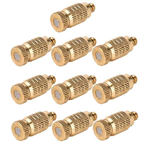 WarmShine 10 Pack Garden High Pressure Spray Misting Nozzle Atomizing Nozzle For landscaping, cooling, 0.006" Orifice (0.15 mm),Standard 3/16 UNC,Minimum Working Pressure 220 PSI