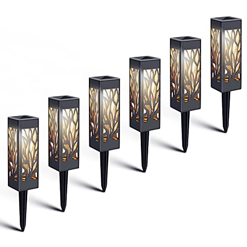 Solar Lights Outdoor,6 Pack Solar Pathway Lights Outdoor-Waterproof,LED Landscape Lighting Solar Powered Outdoor Lights Solar Garden Lights for Pathway Walkway Patio Yard & Lawn Warm White