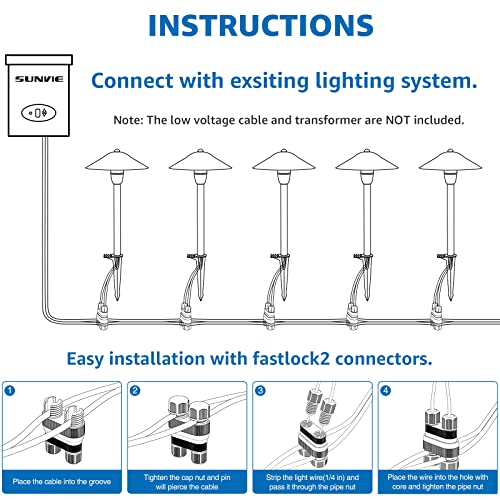 SUNVIE Low Voltage Pathway Lights LED Landscape Lights Low Voltage 3W 12-24V 3000K Landscape Lighting Cast-Aluminum Waterproof Landscape Path Lights for Yard Walkway Garden ETL Listed Cord, 4 Pack