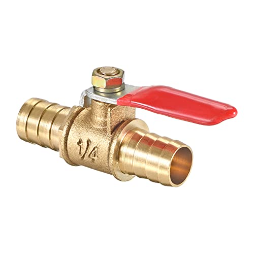 M METERXITY Pressure Valve - Water Control Valve, Non-Slip Handle Dual Barb Shut-Off Valve, Apply to Outdoor/Garden/Swimming Pools(12mm x 12mm, Brass)