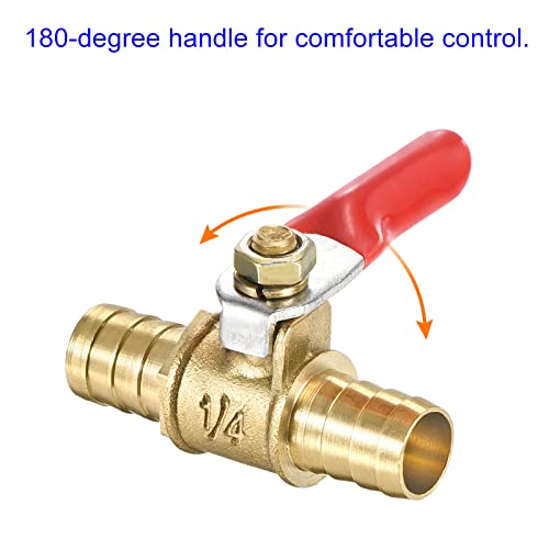 M METERXITY Pressure Valve - Water Control Valve, Non-Slip Handle Dual Barb Shut-Off Valve, Apply to Outdoor/Garden/Swimming Pools(12mm x 12mm, Brass)