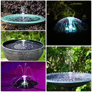 AISITIN 2.5W Solar Bird Bath Fountain Pump & 3.5W LED Solar Fountain Pump with Colorful Lights & 3000mAh Battery, Solar Water Fountain Pump for Garden, Ponds, Fish Tank and Outdoor