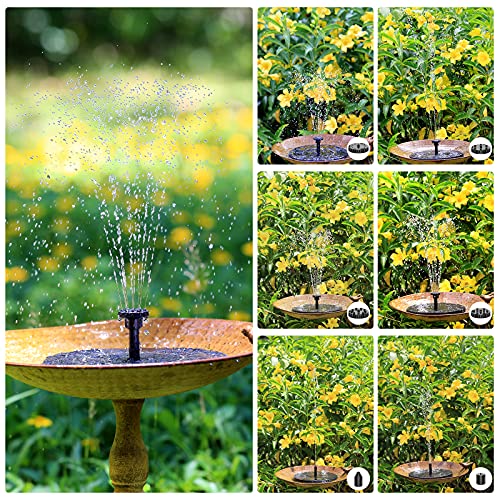 AISITIN 2.5W Solar Bird Bath Fountain Pump & 3.5W LED Solar Fountain Pump with Colorful Lights & 3000mAh Battery, Solar Water Fountain Pump for Garden, Ponds, Fish Tank and Outdoor