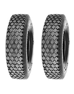 deli tire set of 2 tires, 4.10/3.50-5, tubeless, 4 ply rating, stud pattern, garden and lawn tires
