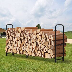 Amagabeli Firewood Rack Outdoor Black 8ft Bundle Amagabeli Firewood Rack Outdoor Black 2 Pack