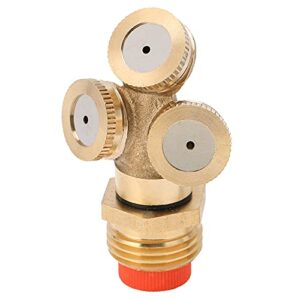 01 02 015 Water Spray Head, High Pressure Irrigation Nozzle 3 Hole Easy Installation Copper for Garden for Lawn for Greenhouse
