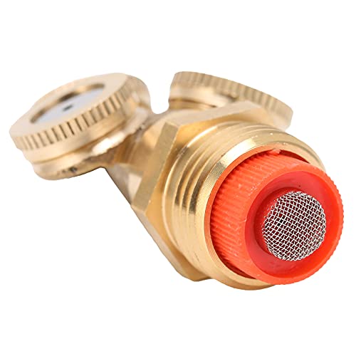 01 02 015 Water Spray Head, High Pressure Irrigation Nozzle 3 Hole Easy Installation Copper for Garden for Lawn for Greenhouse