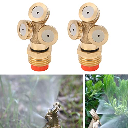 01 02 015 Water Spray Head, High Pressure Irrigation Nozzle 3 Hole Easy Installation Copper for Garden for Lawn for Greenhouse