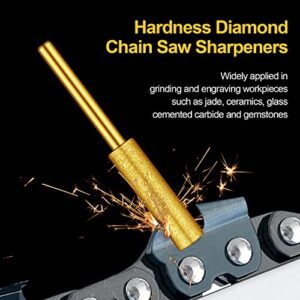 30 Pcs Diamond Chainsaw Sharpener Stones Bits High Hardness Chainsaw Sharpening Titanium Plated Wheels Grinding Tool for Electric Gold Chain Saw Jewelry Stone (5/32 inch, 3/16 inch, 7/32 inch)