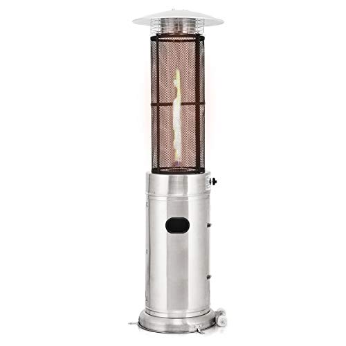 Kanizz Outdoor Garden Dancing Flame Decor Tower Heater 41000 BTU, Patio Garden Propane Round Glass Tube Heater, Great for Backyard Deck Balcony Poolside Garage Workspace