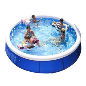 inflatable swimming pools for kids and adults above ground, blow up family top ring pool portable easy set pools games for outdoor backyard garden