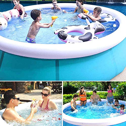 Inflatable Swimming Pools for Kids and Adults Above Ground, Blow Up Family Top Ring Pool Portable Easy Set Pools Games for Outdoor Backyard Garden