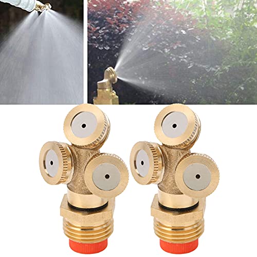 High Pressure Irrigation Nozzle, 2PCS Watering Spray Head Easy Installation G1/2 3 Hole Save Water for Garden for Greenhouse for Lawn