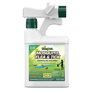 natrapest yard spray – ready to use flea, tick & mosquito yard spray with natural essential oils – plant based formula is plant, pet & kid safe – insect killer, treatment & repellent – 32 oz