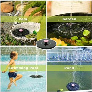 Xinhong 3W Solar Bird Bath Fountain Pump, Solar Fountain Pump for Bird Bath with 6 Nozzles, 6.3" Water Fountain Pump Outdoor Watering Submersible Pump for Pond, Pool, Garden, Fish Tank