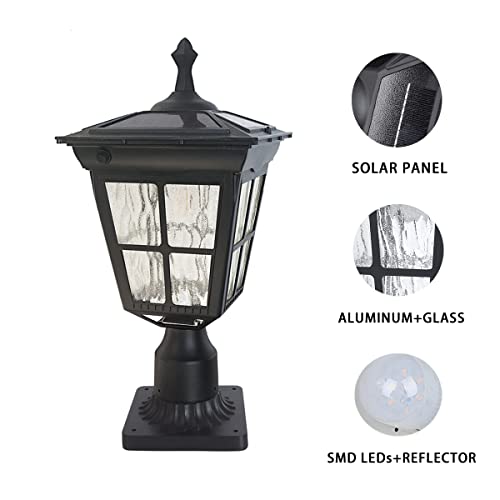 Kemeco ST4311AQ LED Cast Aluminum Solar Post Light Fixture with 3-Inch Fitter Base for Outdoor Garden Post Pole Mount