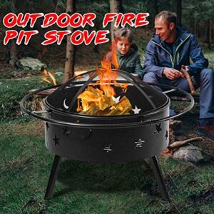 LIUXUEFE Outdoor Fire Pit Stove, Portable Log Burner, BBQ Camping Brazier, Garden Patio Charcoal wo-od Furnace