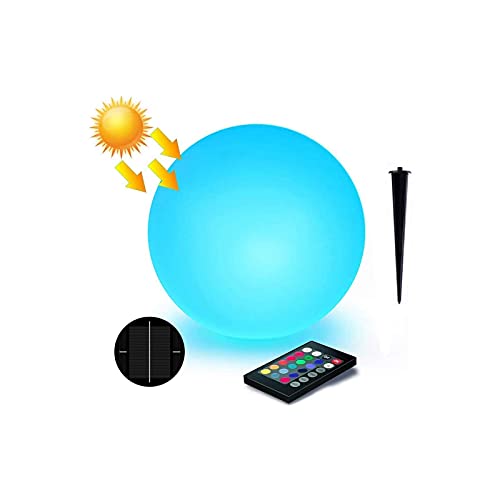 LOFTEK Solar Floating Pool Lights Ball, 8-inch 16 RGB Colors Dimming Waterproof Outdoor Decorative Light with Remote Control, Solar or USB Cable Charging LED Glow Sphere, Perfect for Pool, Garden