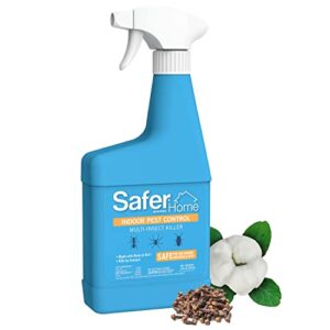 safer brand safer home sh110 indoor ant, fly, roach, spider, silverfish & flea killer ready-to-use spray – made with natural oils – 24 fl oz, blue