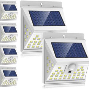 LANSOW Solar Motion Sensor Light Outdoor, [6 Pack/3 Modes/40 LED] Outdoor Lights Solar Powered Security Lights Wireless IP 65 Waterproof for Wall Deck Yard Garage Porch Garden Patio Fence(6pk-White)