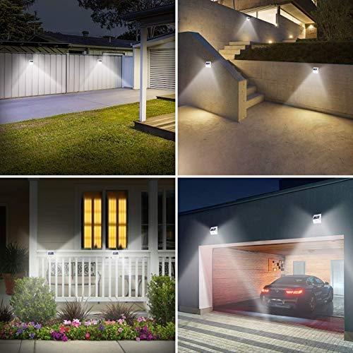 LANSOW Solar Motion Sensor Light Outdoor, [6 Pack/3 Modes/40 LED] Outdoor Lights Solar Powered Security Lights Wireless IP 65 Waterproof for Wall Deck Yard Garage Porch Garden Patio Fence(6pk-White)