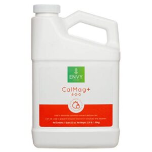 envy calmag+ (4-0-0) professional grade calcium, magnesium and iron liquid plant food supplement for hydroponics & soil (quart)