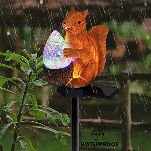 Squirrel Solar Garden Lights,Upgraded Outdoor Decor Solar Squirrel Stake Lights Waterproof Squirrel Decorative Lights for Yard Patio Garden Lawn Decor -1 Pack