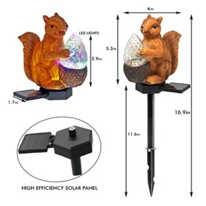 Squirrel Solar Garden Lights,Upgraded Outdoor Decor Solar Squirrel Stake Lights Waterproof Squirrel Decorative Lights for Yard Patio Garden Lawn Decor -1 Pack